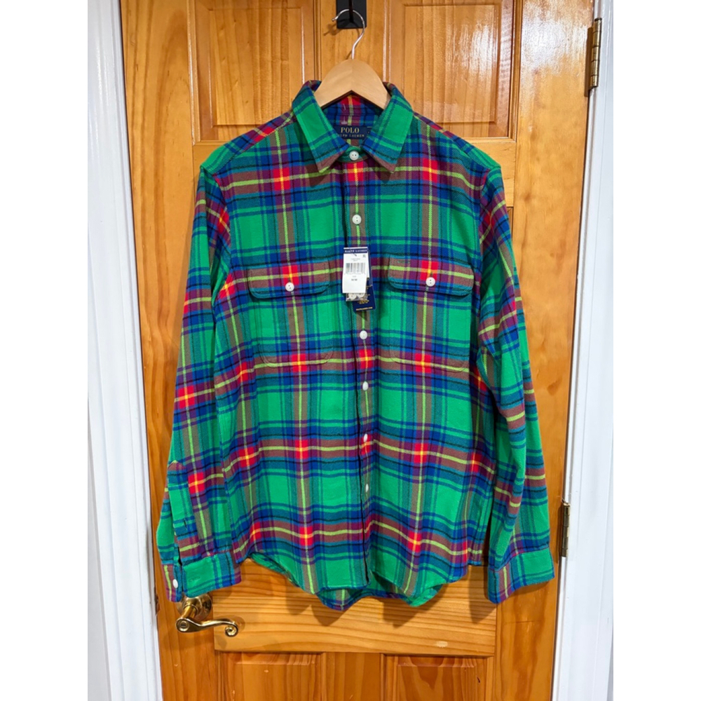 Polo Ralph Lauren Classic Fit Tartan Plaid Cotton Button Down Shirt NWT Size M